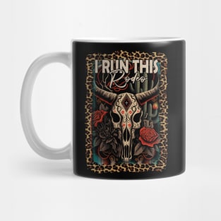 I Run This Rodeo Skull-Bull Flowers Mug